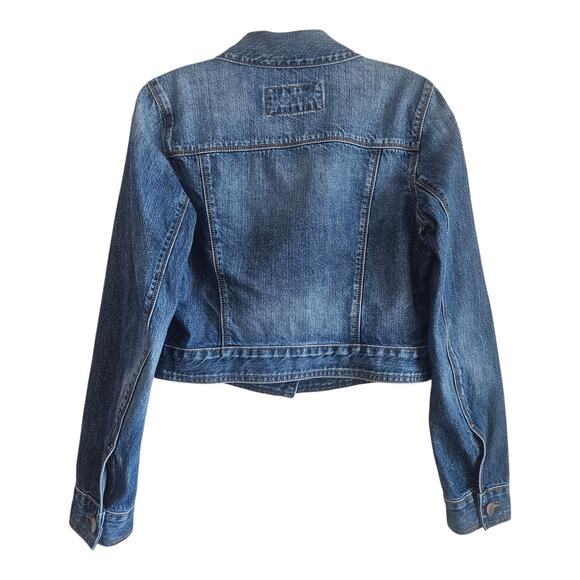 GAP 1969 Women's M Jean Jacket Moto Medium Blue Denim Metal Buttons 36" - Picture 7 of 7